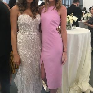 Bloomingdales pink slit dress